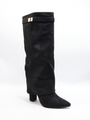Kozaki damskie ocieplane na obcasie (36-41) HQ379-1 BLACK