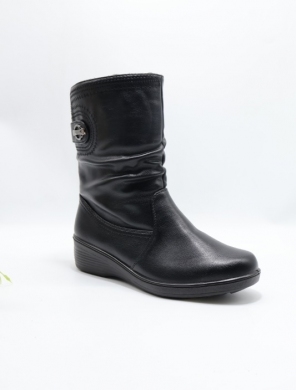 Kozaki damskie ocieplane na płaskim (36-41) 208-B BLACK