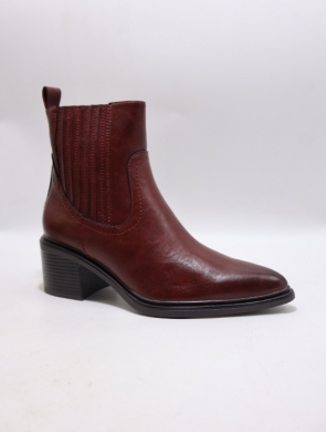 Botki damskie ocieplane na obcasie (36-41) C908 WINE