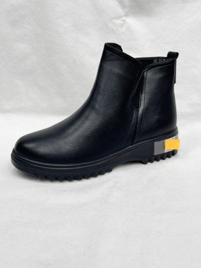 Botki damskie ocieplane na płaskim (39-43) DW11-3 BLACK