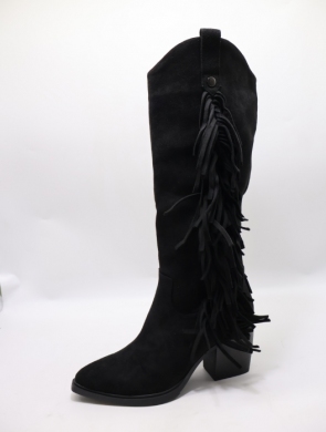 Kozaki damskie na obcasie (36-41) 68346 BLACK