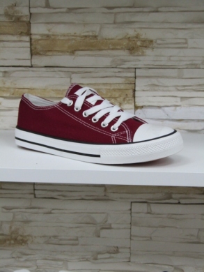 Trampki damskie na płaskim (36-41) 8A07 WINE