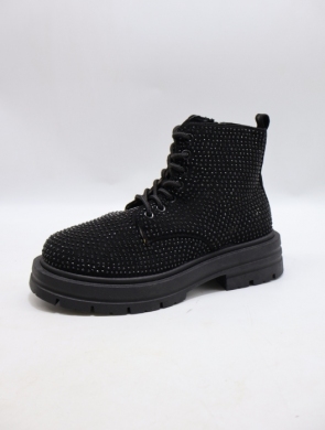 Botki damskie ocieplane na płaskim (36-41) L66-56SP BLACK