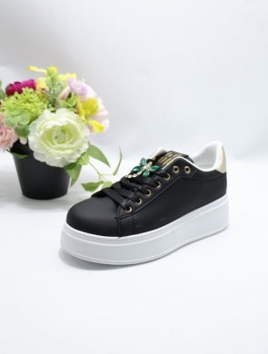Buty sportowe damskie na płaskim (36-41) L605 BLACK