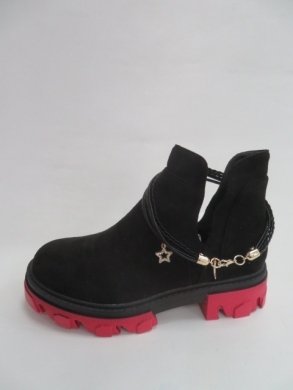 Botki damskie jesienne na płaskim (36-41) NS256 BL/RED