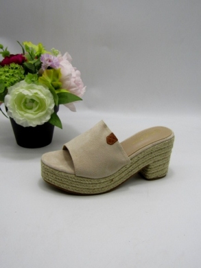 Klapki damskie na obcasie (36-41) FG-42 BEIGE