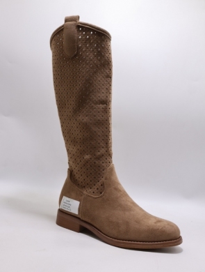 Kozaki damskie na płaskim (36-41) H259 COFFE