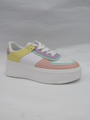 Buty sportowe damskie na koturnie (36-41) WW001 YELLOW/WHITE