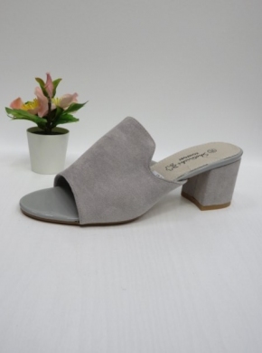 Klapki damskie na obcasie (36-41) 0553 GREY