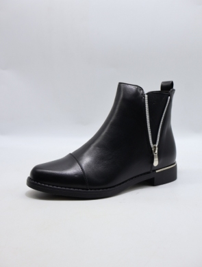 Botki damskie ocieplane na płaskim (36-41) SA3127-1 BLACK