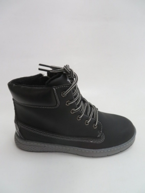 Botki chłopięce ocieplane (32-37) F811 BLACK
