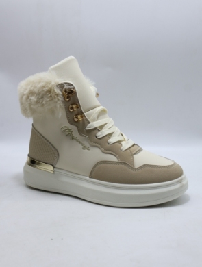 Botki damskie ocieplane na płaskim (36-41) AF23-217 BEIGE
