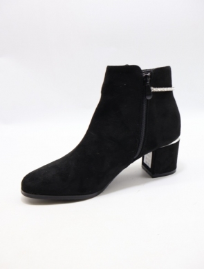 Botki damskie ocieplane na obcasie (36-41) 5528 BLACK