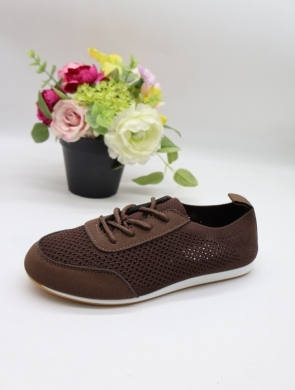 Buty sportowe damskie na płaskim (36-41) 6548 BROWN