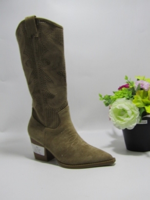 Kozaki damskie na obcasie (36-41) S1767 KHAKI