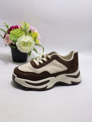 Buty sportowe damskie na płaskim (36-41) 88-116 BROWN