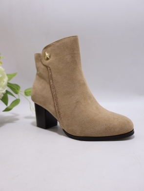 Botki damskie ocieplane na obcasie (36-41) H2270B KHAKI