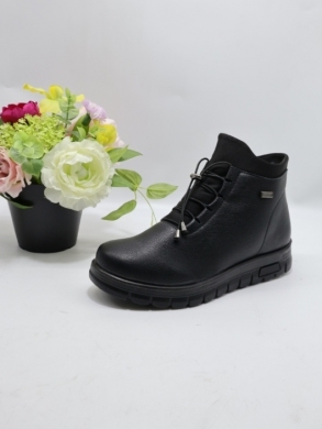 Botki damskie ocieplane na płaskim (37-42) W77-11 BLACK