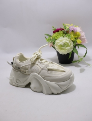 Buty sportowe damskie na płaskim (36-41) 5083 BEIGE