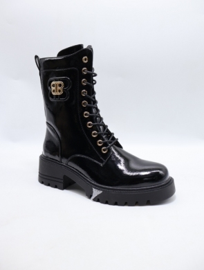 Botki damskie ocieplane na obcasie (36-41) HBL-139 BL/MIX