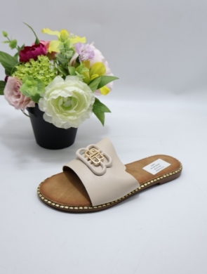Klapki damskie na płaskim (36-41) SA-145 BEIGE