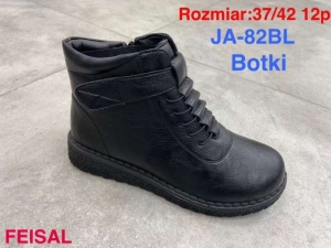 Botki damskie ocieplane na płaskim (37-42) JA-82 BLACK