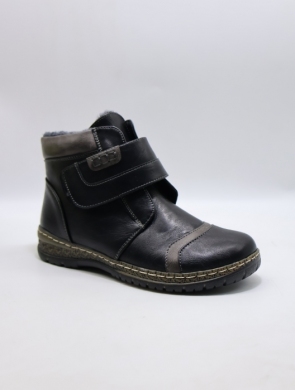 Botki damskie ocieplane na płaskim (37-42) 8703-9 BL/GREY