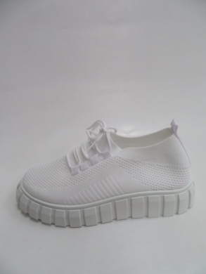 Buty sportowe damskie na płaskim (36-41) 88-33 WHITE