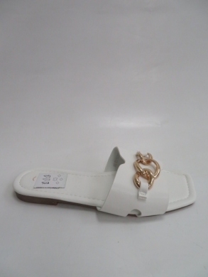 Klapki damskie na płaskim (36-41) 2305-12 WHITE
