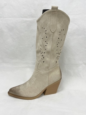 Kozaki damskie na obcasie (36-41) 2261 BEIGE