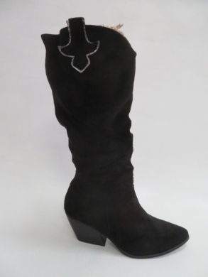 Kozaki damskie ocieplane na obcasie (36-41) Y-075 BLACK