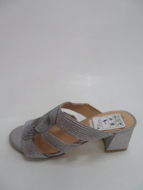 Klapki damskie na obcasie (36-41) LLDS-019 SILVER