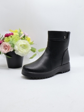 Botki damskie ocieplane na płaskim (36-41) W11-6 BLACK