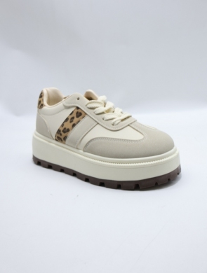Buty sportowe damskie na płaskim (36-41) 88202 BEIGE