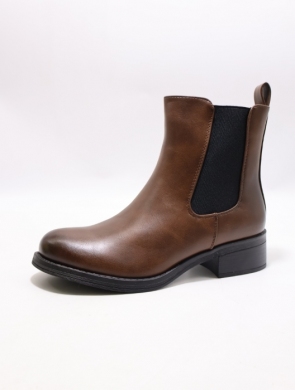 Botki damskie ocieplane na płaskim (36-41) V-865 BROWN