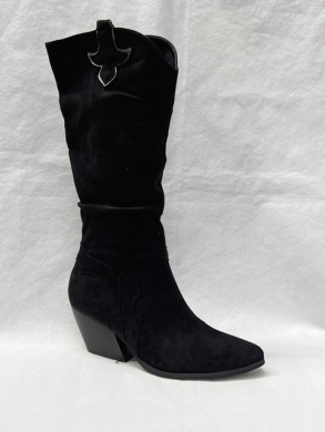 Kozaki damskie ocieplane na obcasie (36-41) Y-075 BLACK