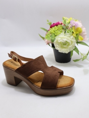 Sandały damskie na obcasie (36-41) FL207 BROWN