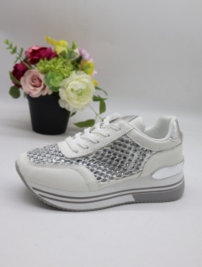 Buty sportowe damskie na płaskim (36-41) 8-251 WHITE