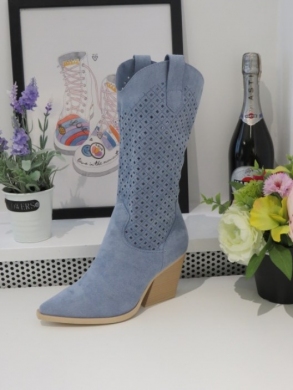 Kozaki damskie na obcasie (36-41) 8689 BLUE
