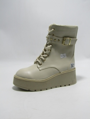 Botki damskie ocieplane na koturnie (36-41) 00-8 BEIGE