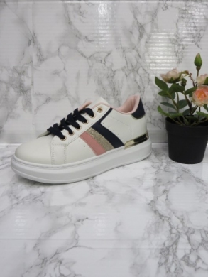Buty sportowe damskie na płaskim (36-41) AB992 WHITE/PINK/BLUE