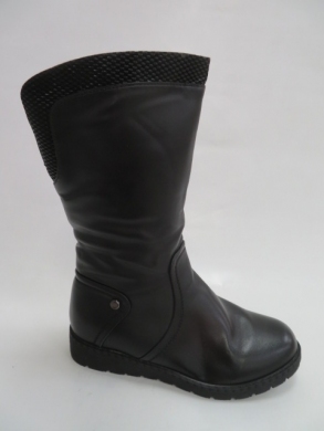 Kozaki damskie ocieplane na płaskim (36-41) 3325 BLACK