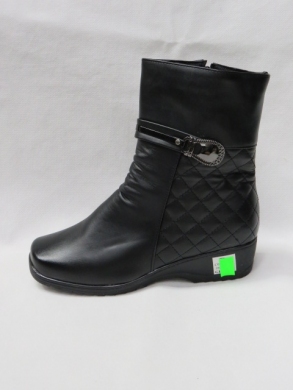 Botki damskie ocieplane na koturnie (39-43) C09 BLACK
