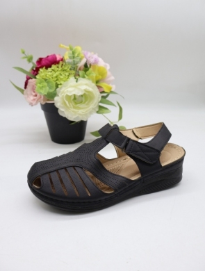 Sandały damskie na koturnie (36-42) 92098-1 BLACK