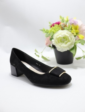 Czółenki damskie na obcasie (36-41) 5015 BLACK