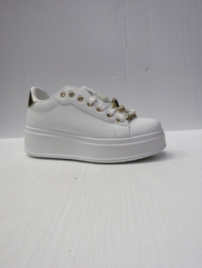 Buty sportowe damskie na koturnie (36-41) 1711 WHITE/GOLD