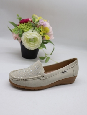 Mokasyny damskie na koturnie (36-41) GS57 BEIGE