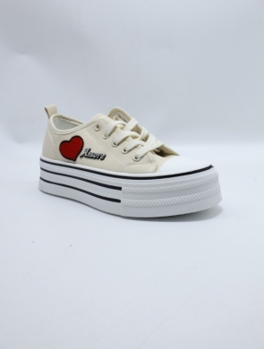 Trampki damskie na płaskim (36-41) L-86 BEIGE
