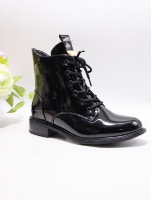 Botki damskie ocieplane na płaskim (36-41) SA3151-20 BLACK