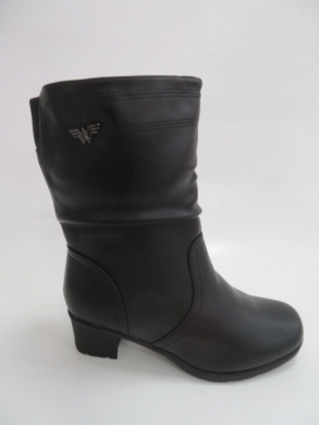 Kozaki damskie ocieplane na obcasie (39-43) D881-91 BLACK